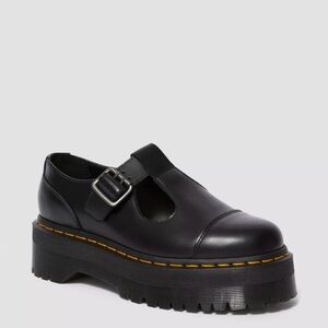 Dr. Martens BETHAN POLISHED SMOOTH LEATHER PLATFORM SHOES